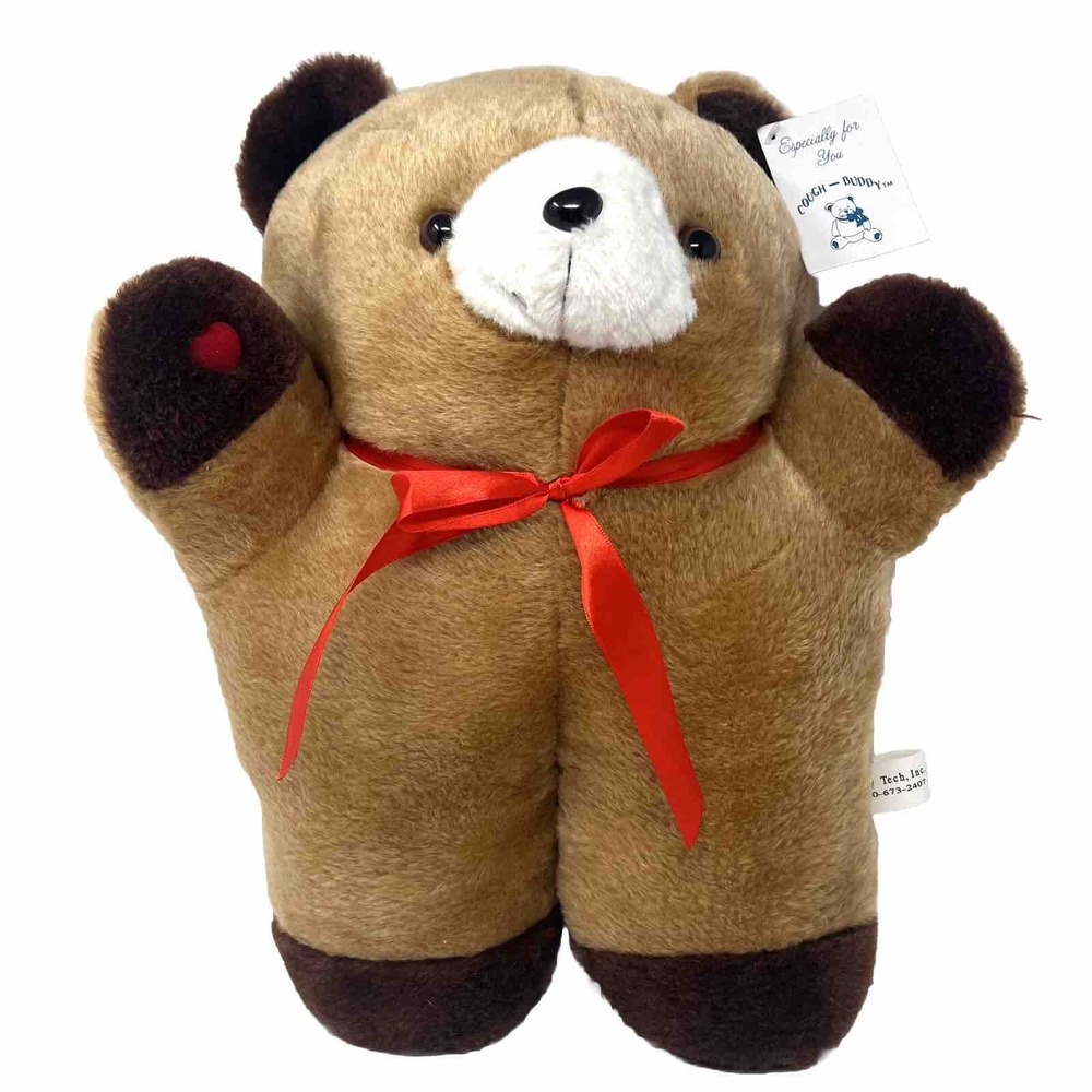 Therapeutic Cough Buddy Brown Bear Post‎ Surgery Hospital Comfort NWT Plush Vtg
